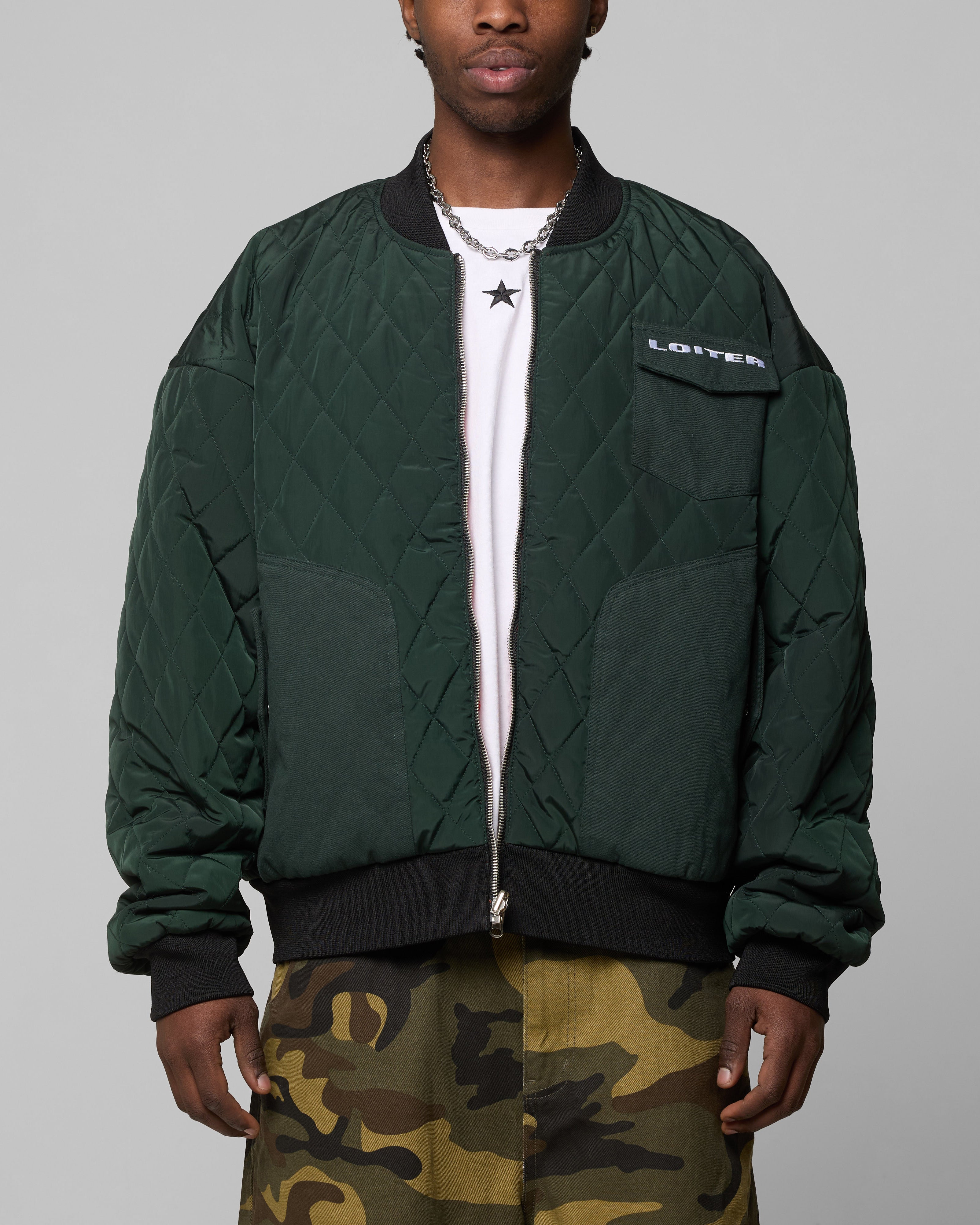 Loiter Cyber Reversible Bomber Jacket Red/Green | Culture Kings US