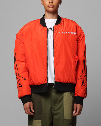 Loiter Cyber Reversible Bomber Jacket Red/Green