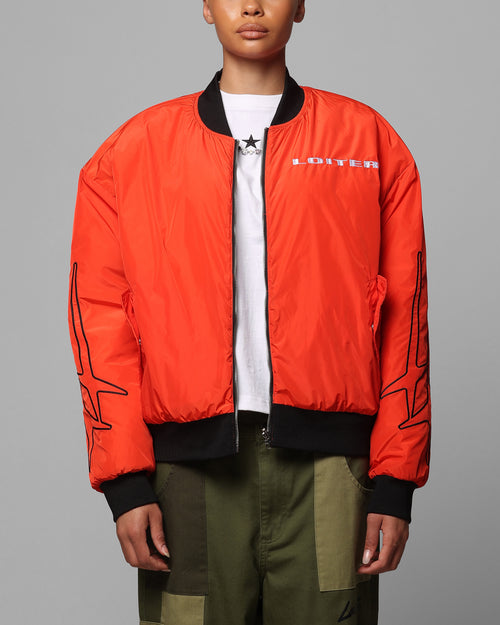 Loiter Cyber Reversible Bomber Jacket Red/Green