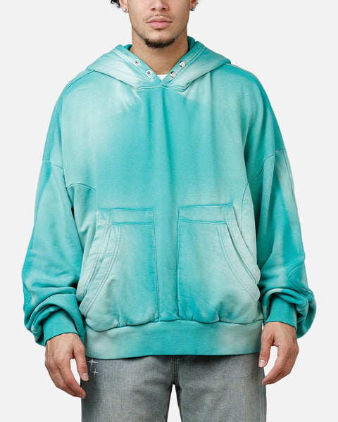 MNML Double Pouch Sprayed Hoodie Green | Culture Kings US