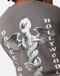 Motley Crue Feel Good Hollywood Long Sleeve T-Shirt Charcoal