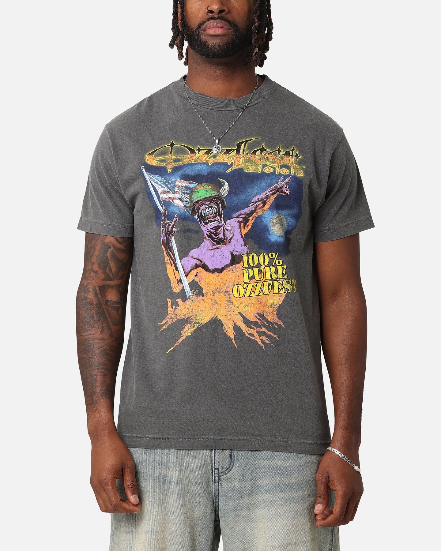 Ozzy Osbourne Ozzfest Helmet T-Shirt Faded Black | Culture Kings US