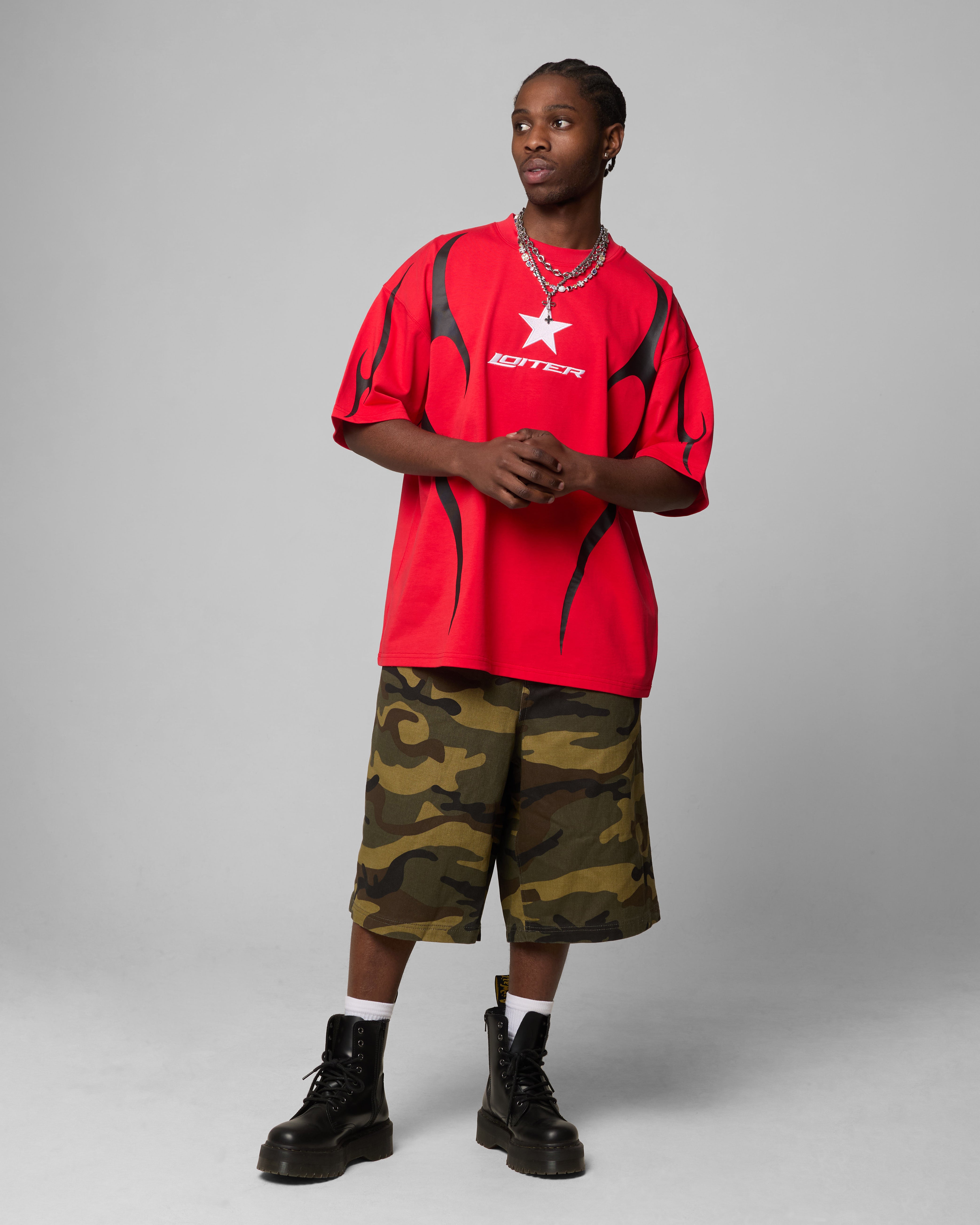 Loiter Trackstar T-Shirt Red | Culture Kings US