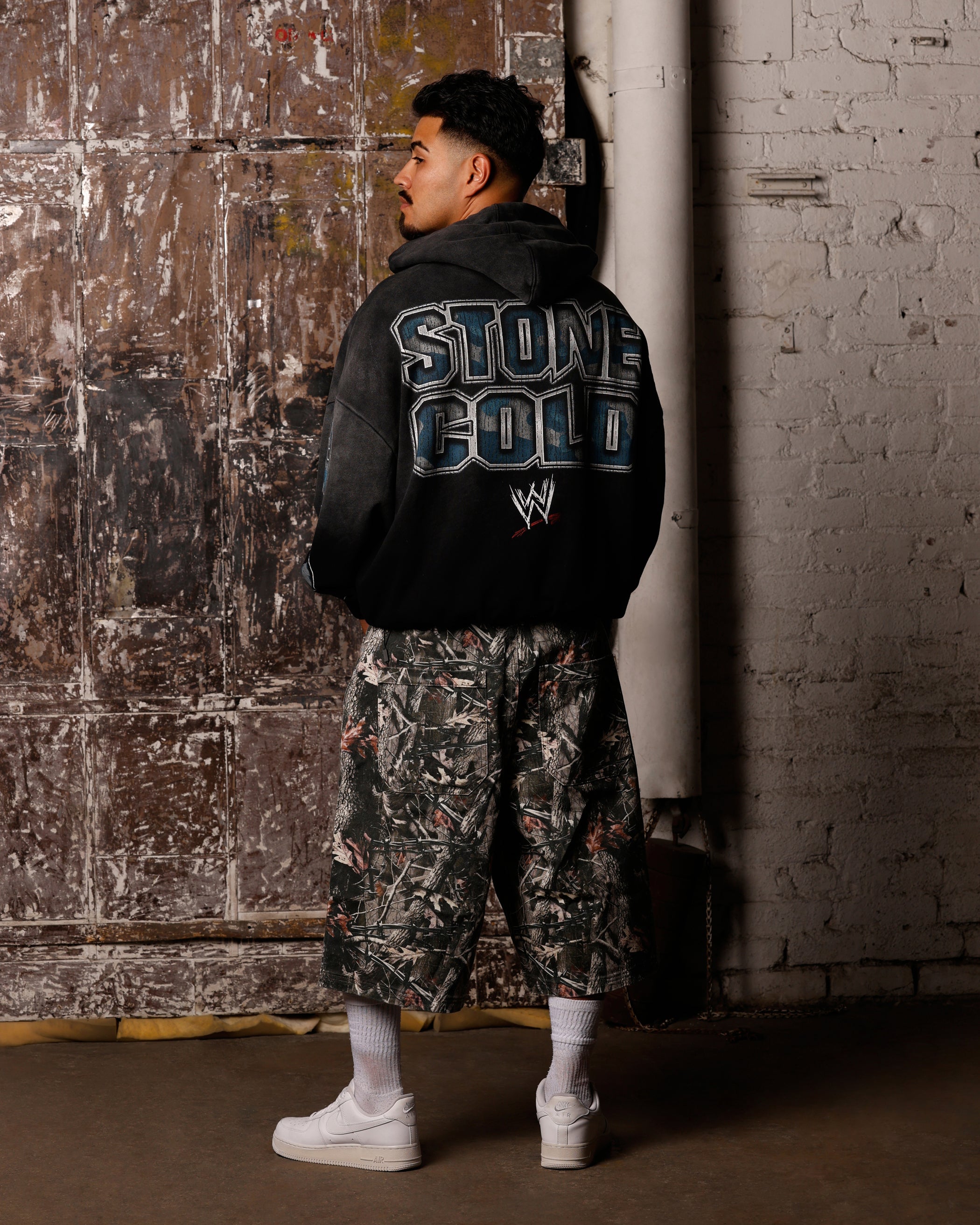 Loiter X WWE Stone Cold Premium Hoodie Vintage Black | Culture