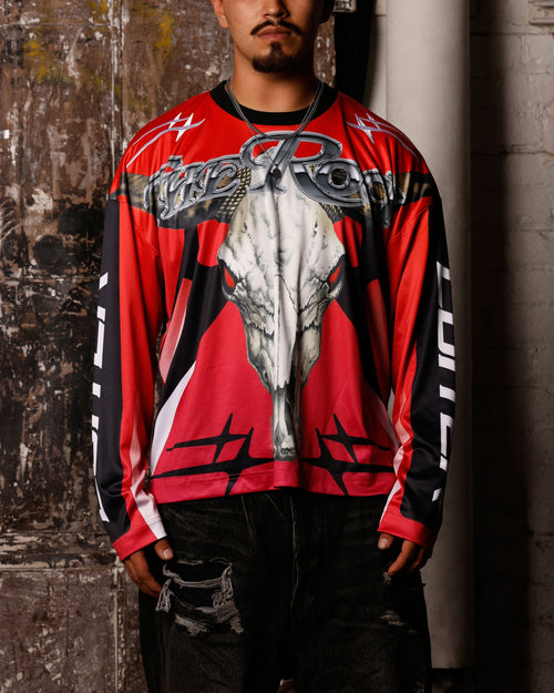 Loiter X WWE The Rock Motorcross Long Sleeve Jersey Red/Black