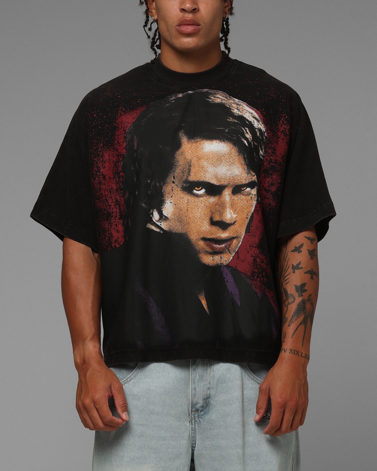 Loiter Star Wars Vader Boxy T-Shirt Washed Black | Culture Kings US