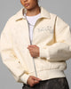 Loiter Solar Vegan Leather Varsity Jacket Beige