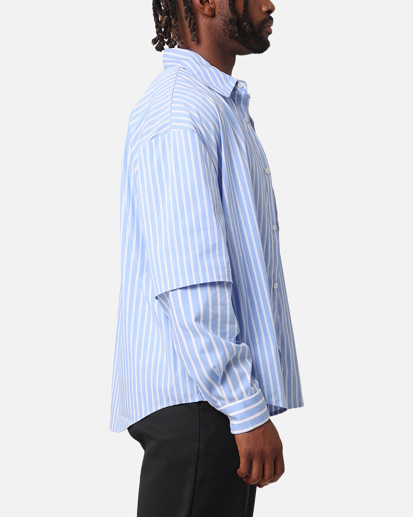 XXIII Double Layer Stripe Button Up Shirt Blue/White | Culture