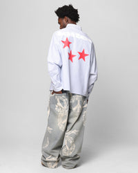 Loiter Solar Button Up Shirt Blue Pin Stripe