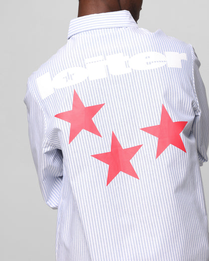 Loiter Solar Button Up Shirt Blue Pin Stripe