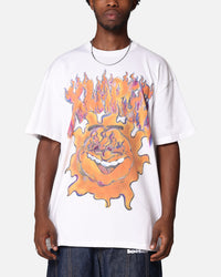 X-Large XL Burning T-Shirt Solid White