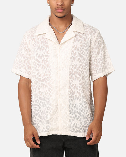 XXIII Sheer Daisy Button Up Shirt Off White