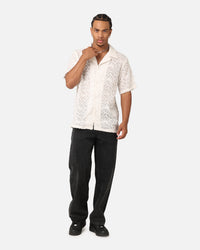 XXIII Sheer Daisy Button Up Shirt Off White