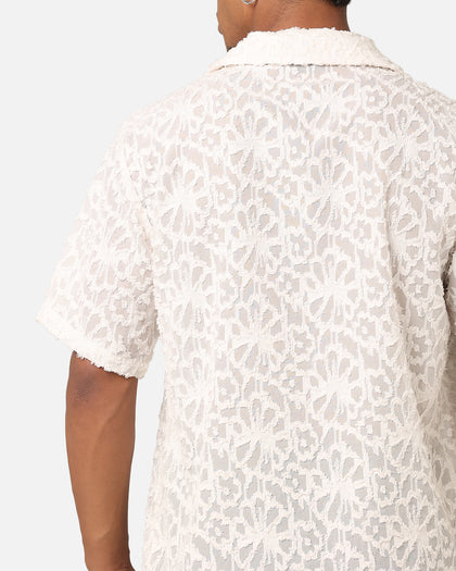 XXIII Sheer Daisy Button Up Shirt Off White