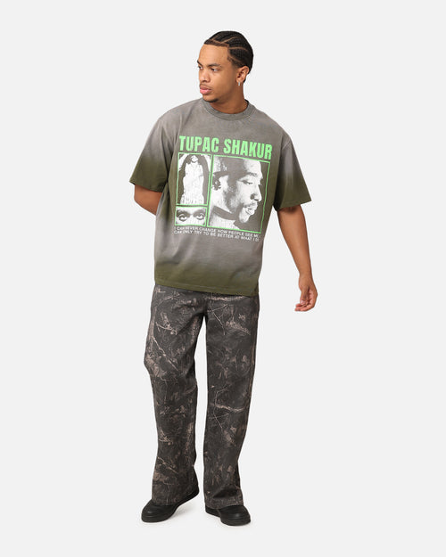 Tupac Never Change Sunfade T-Shirt Vintage Olive