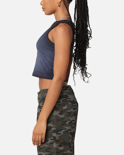 Willie Nelson Women's Route 66 Sunfade Cropped Tank Black Wash