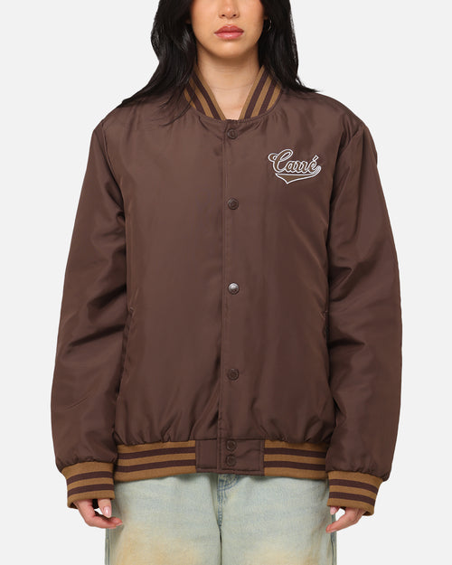 Carre Team Puffer Varsity Jacket Brown