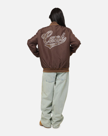 Carre Team Puffer Varsity Jacket Brown