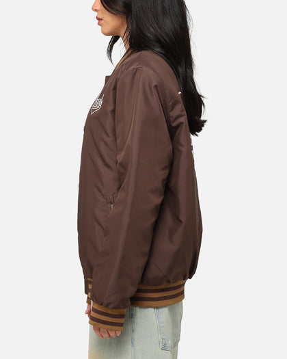 Carre Team Puffer Varsity Jacket Brown