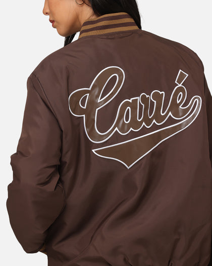 Carre Team Puffer Varsity Jacket Brown