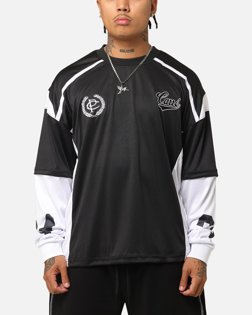 Carre Football Layered Long Sleeve T-Shirt Black/White