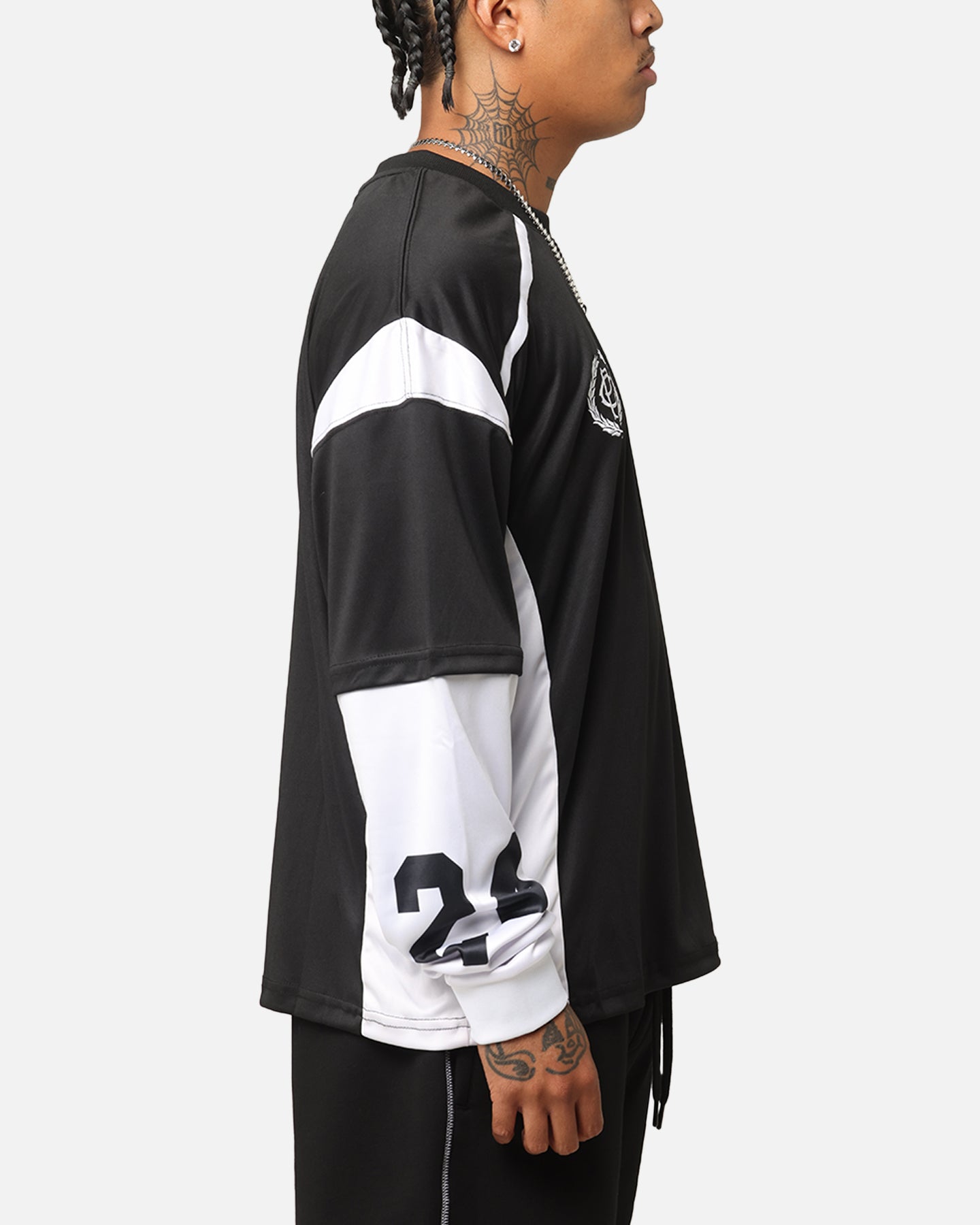 Carre Football Layered Long Sleeve T-Shirt Black/White | Culture