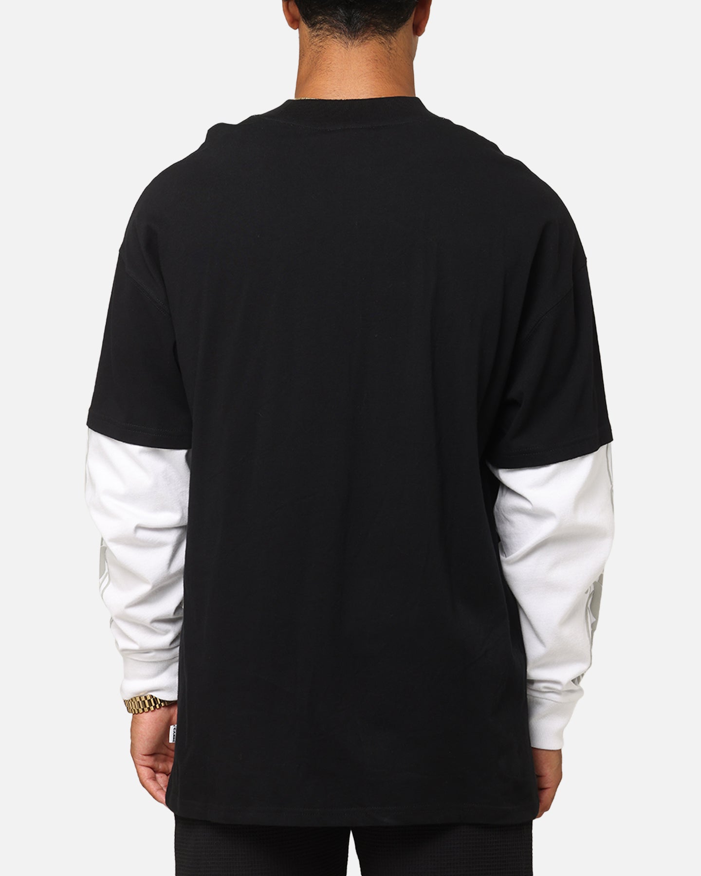 Carre Rosebowl Layered Long Sleeve T-Shirt Black/White | Culture