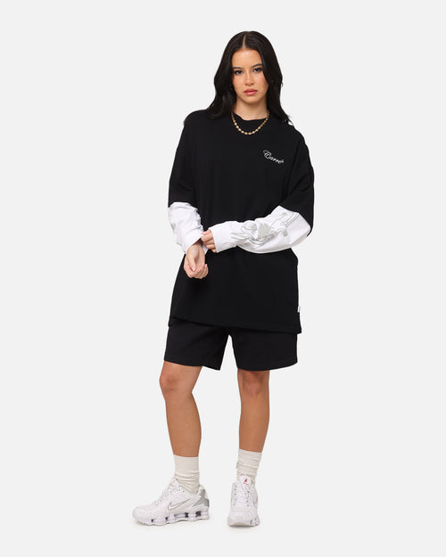 Carre Rosebowl Layered Long Sleeve T-Shirt Black/White
