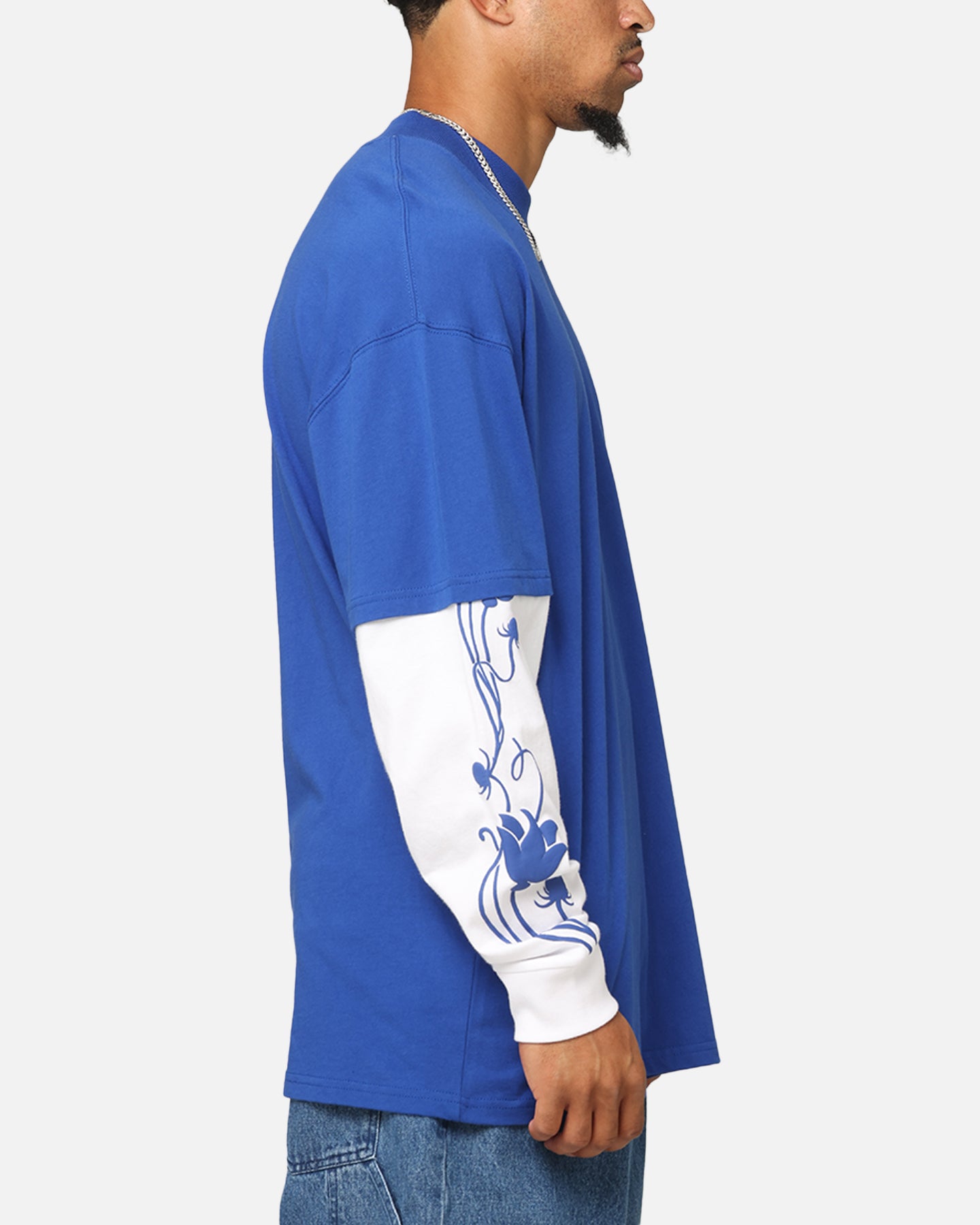 Carre Rosebowl Layered Long Sleeve T-Shirt Royal/White | Culture