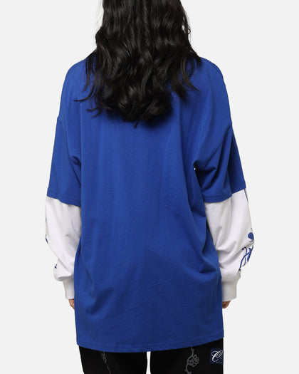 Carre Rosebowl Layered Long Sleeve T-Shirt Royal/White