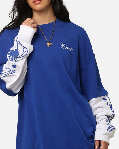 Carre Rosebowl Layered Long Sleeve T-Shirt Royal/White