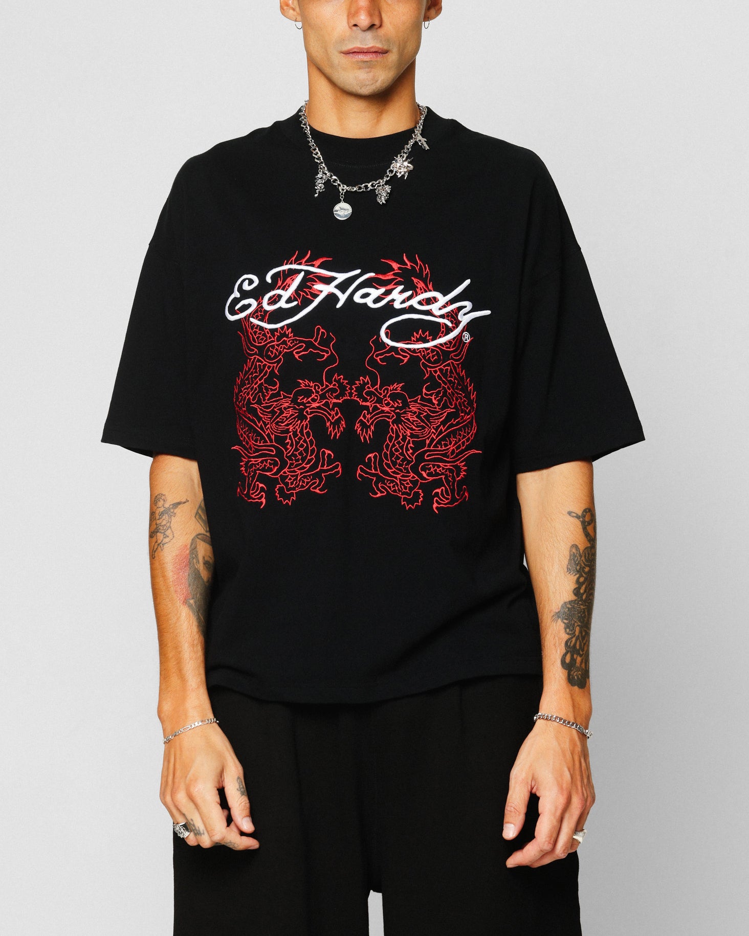 Ed Hardy Dragon Oversized T-Shirt Black | Culture Kings US