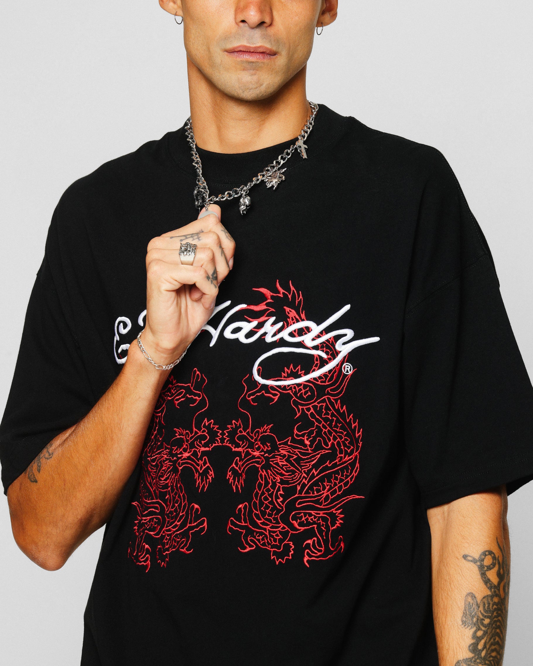 Ed Hardy Dragon Oversized T-Shirt Black | Culture Kings US