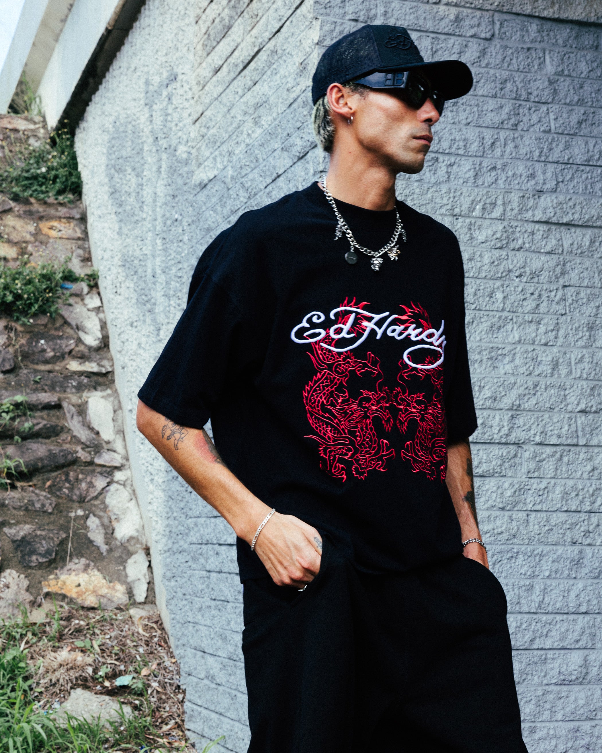 Ed Hardy Dragon Oversized T-Shirt Black | Culture Kings US