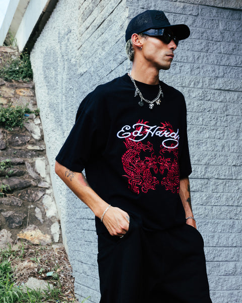 Ed Hardy Dragon Oversized T-Shirt Black | Culture Kings US