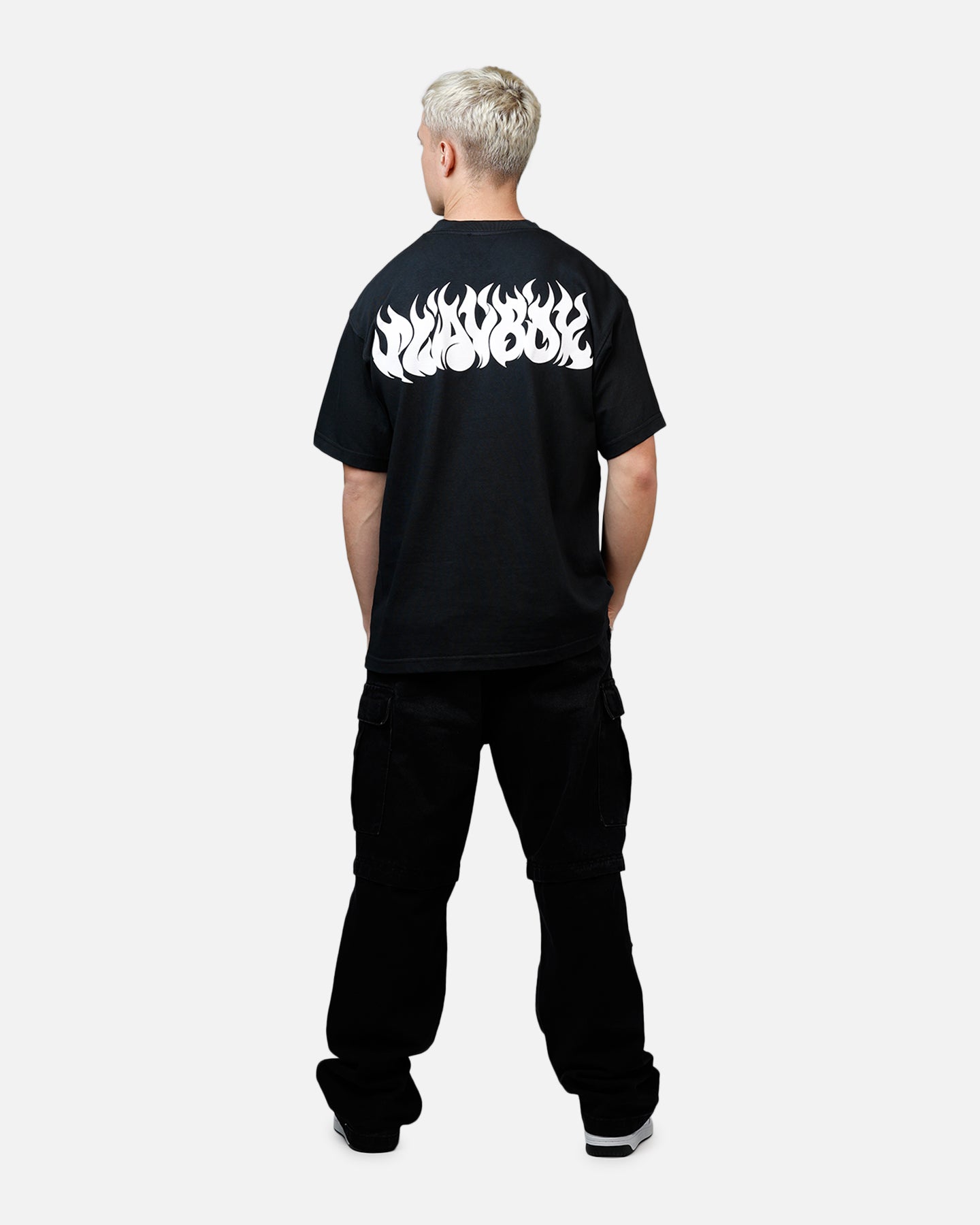 Playboy Flames 2.0 Boxy T-Shirt Black/White | Culture Kings US