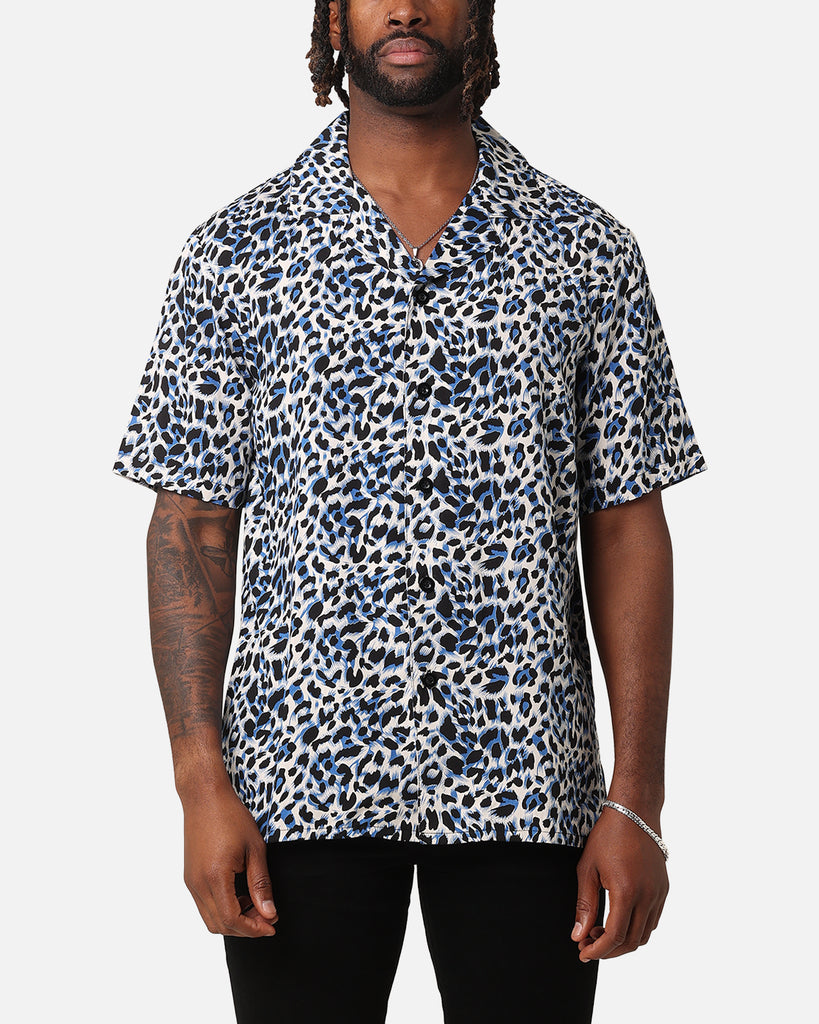 XXIII Cheetah Button Up Shirt Blue Cheetah | Culture Kings US
