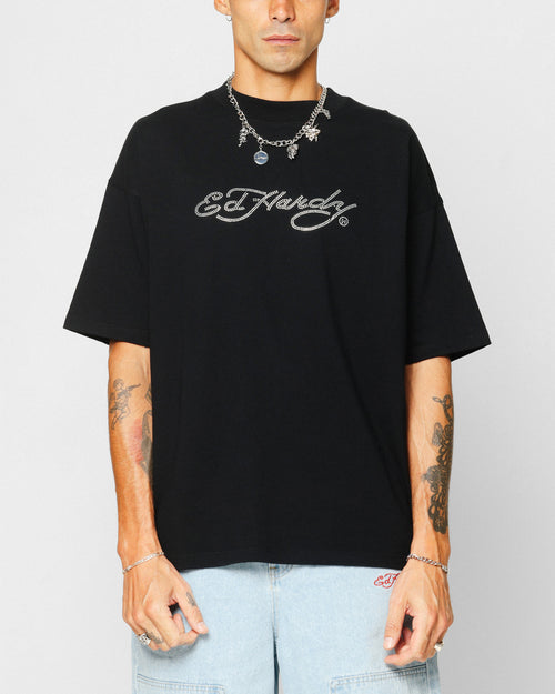 Ed Hardy Rhinestone Dragon Vintage T-Shirt Vintage Wash