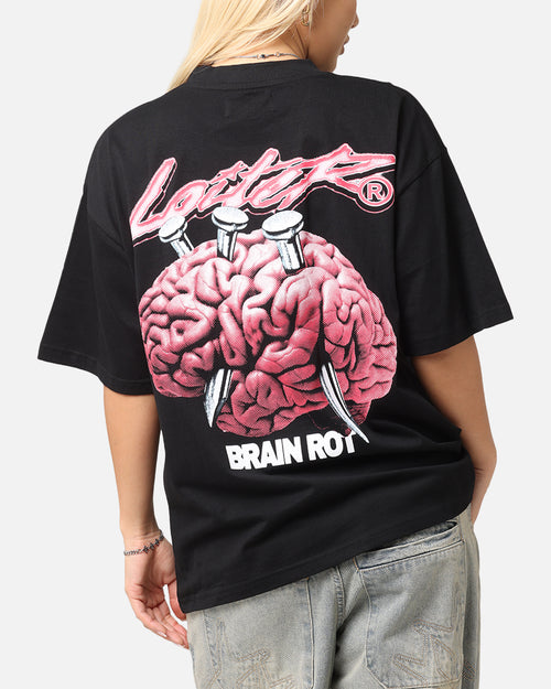 Loiter Brain Rot Vintage T-Shirt Black