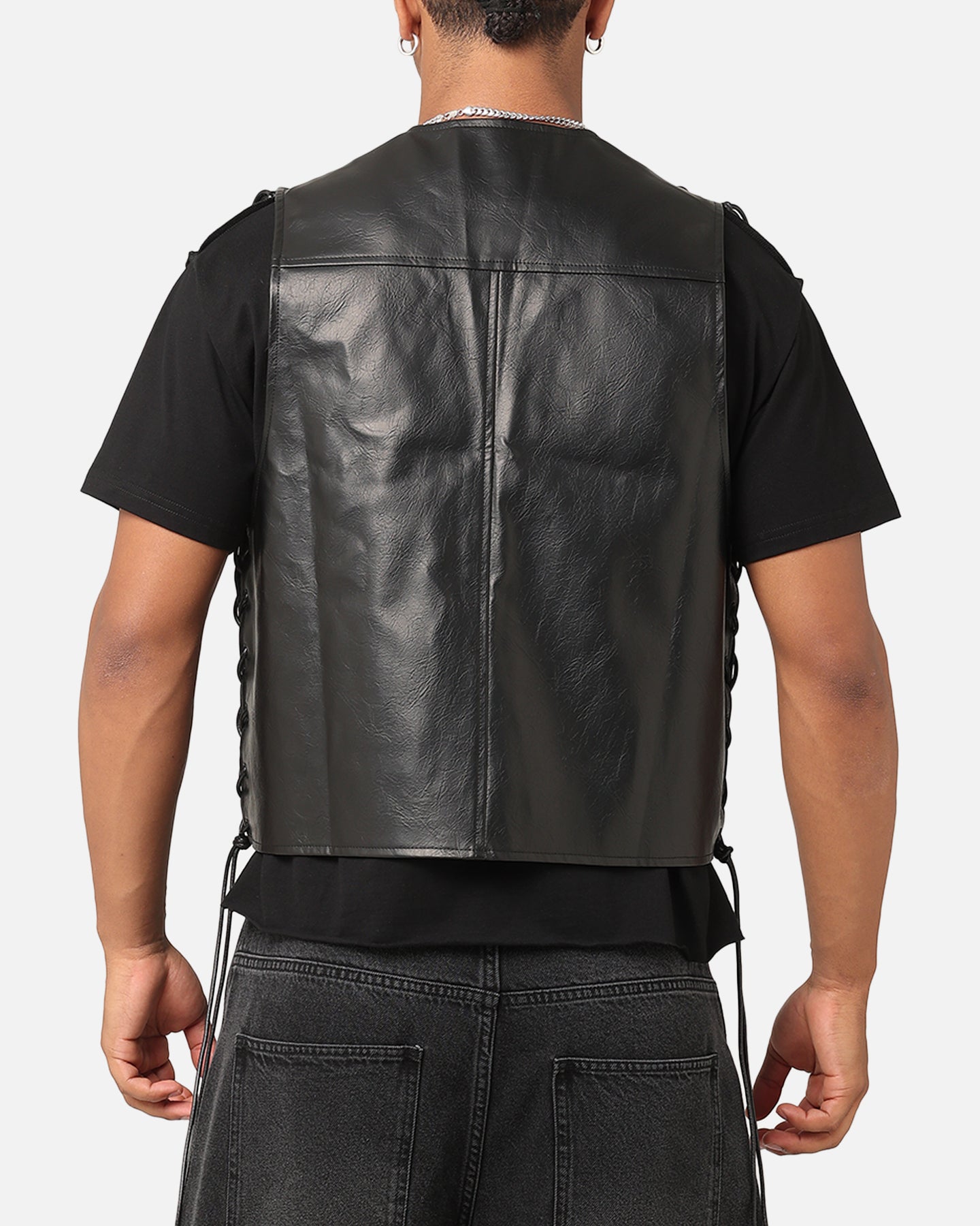XXIII Tied Up PU Leather Vest Black | Culture Kings US