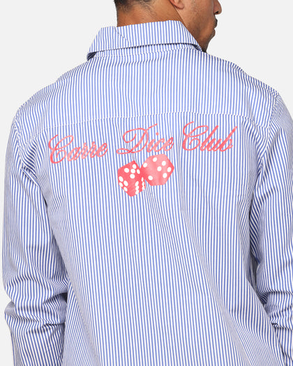 Carre Dice Club Long Sleeve Button Up Shirt Pinstripe