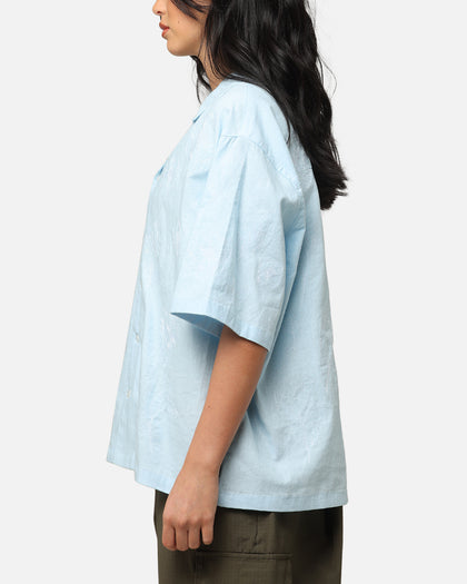 Carre Posy Button Up Shirt Light Blue/White