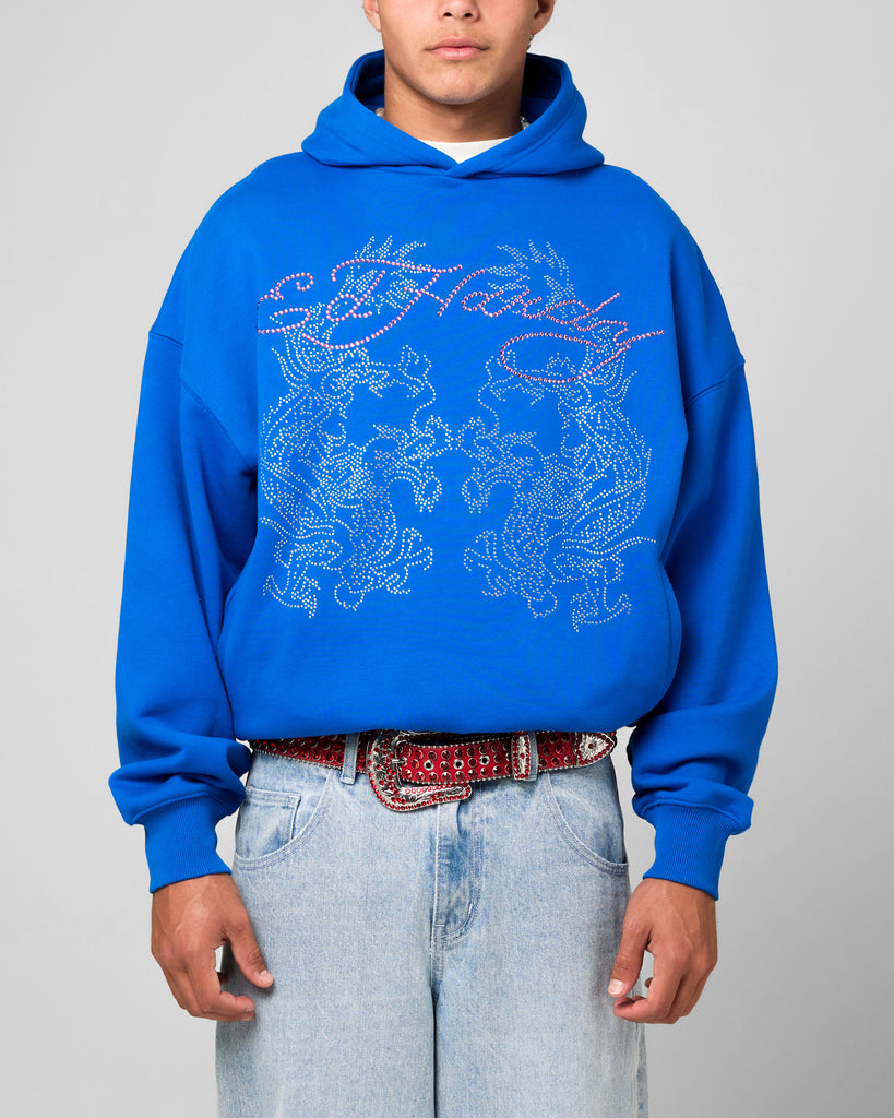 Ed Hardy Rhinestone Dragon Hoodie Blue | Culture Kings US