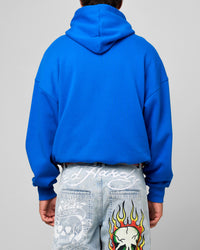 Ed Hardy Rhinestone Dragon Hoodie Blue