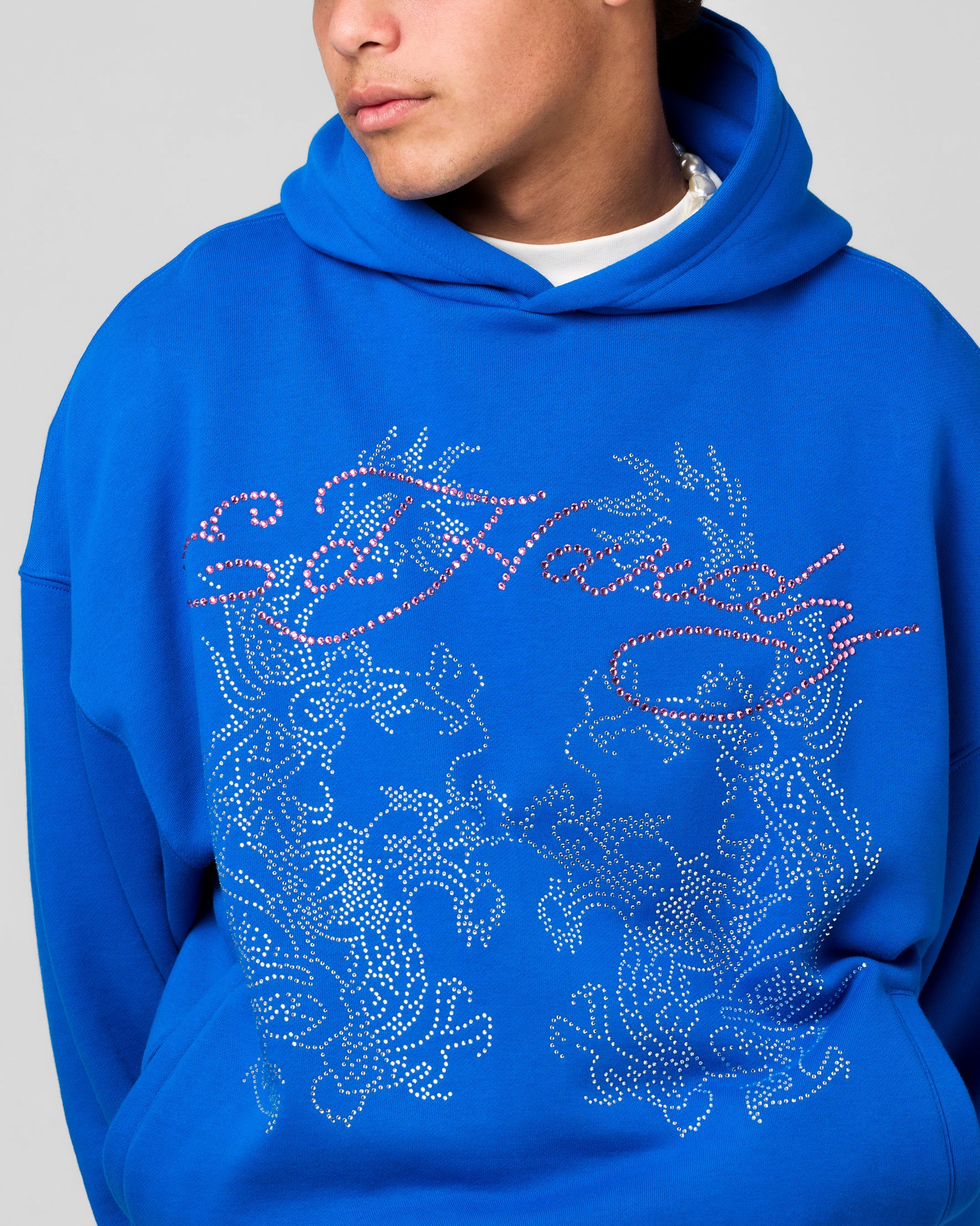 Ed Hardy Rhinestone Dragon Hoodie Blue | Culture Kings US