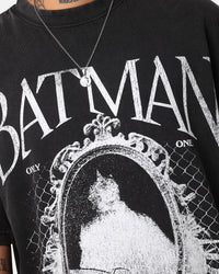 73Studio X DC Batman Mirror Vintage T-Shirt Black Acidwash