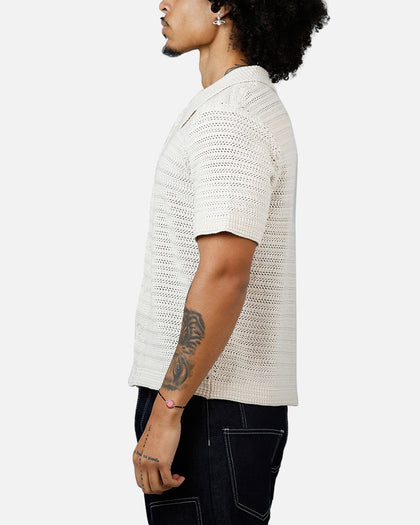 MNML Crochet Button Up Shirt Cream