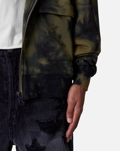 MNML Crumple Tie Dye Hodie Olive