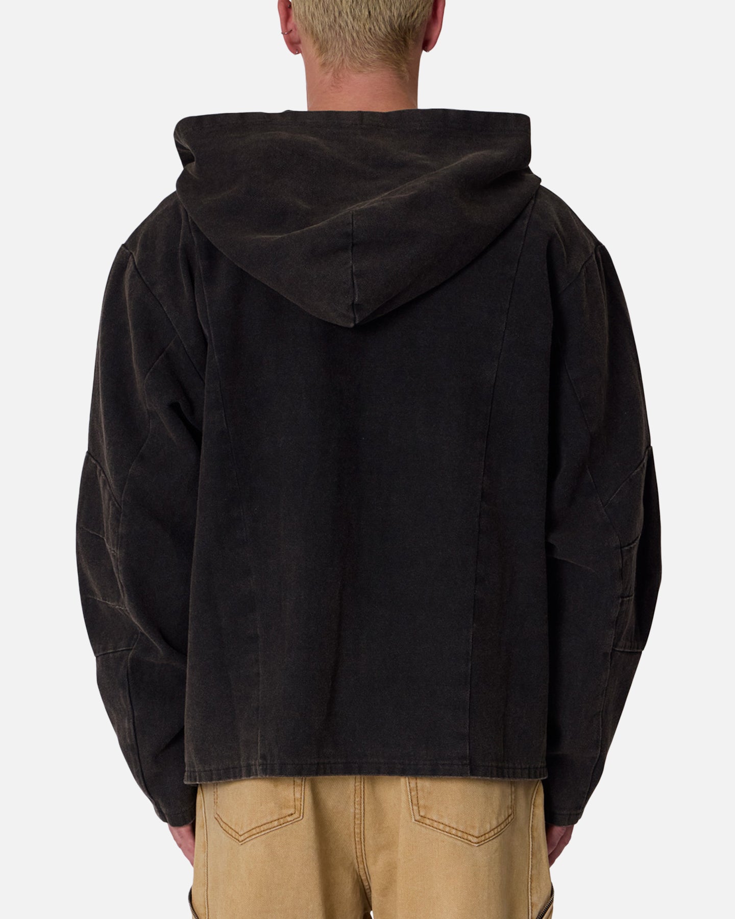 MNML Seamed Zip Up Hoodie Washed Black | Culture Kings US