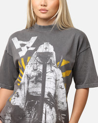 The Anti Order Legion Mock Neck T-Shirt Washed Charcoal